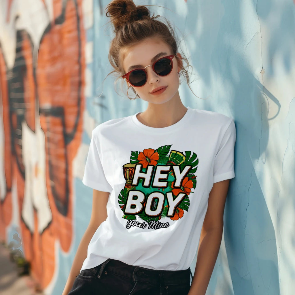 HEY BOY crop Tee